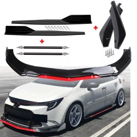 Unbranded For Corolla 2018-2022 Front Rear Bumper Lip Spoiler Splitter Body Kit Side Skirt