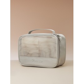 [Picasso] Square mesh pouch warm gray / [피카소] 스퀘어 메쉬 파우치 웜그레이