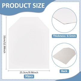 BENECREAT 30Pcs White Cardboard Shirt Inserts, 33x25.3cm Folding Forms Clothes Folder for DIY Packaging Inserts, Organising Clothes, 0.5mm Thick