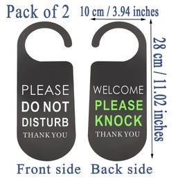 CENWA 2 Pcs Do Not Disturb Door Hanger Sign Double Sided Welcome Please Knock Sign for Office Home (Double Sided)