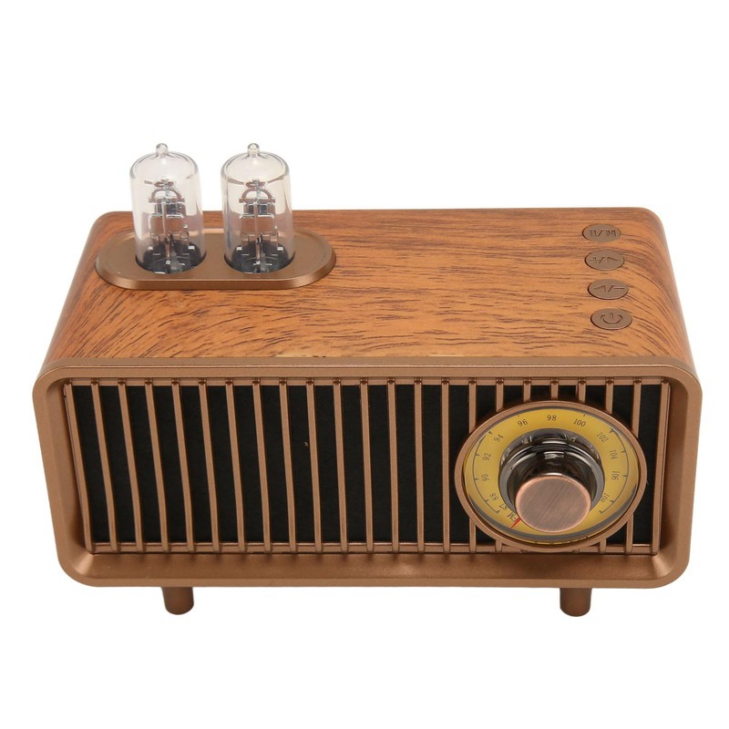 Mini Wooden FM Stereo Sound Radio Vintage Imitation Wood Grain
