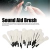 20pcs White Handle Black Hair Sound Aid Cleaning Brush Professional