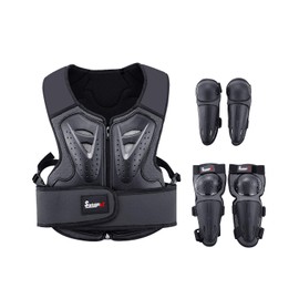 StarknightMT Kids Motorcycle Armor Suit Dirt Bike Gear Riding Protective Gear Chest Protection for Motocross Cycling Skateboard,Skiing,Skating,Off-Road (Black)