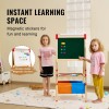 Wooden Magnetic Whiteboard Chalkboard Kids Art Easel Double Sided With