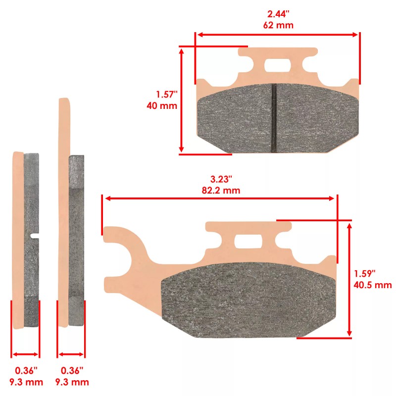 Caltric Brake Pads for CanAm Outlander 800 4X4 Front Rear