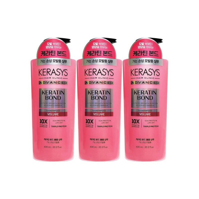 Aekyung 애경 케라시스 케라틴 본드 볼륨 샴푸 600mL x 3개