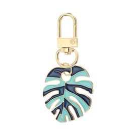 PATIKIL Plant Keychains, Enameled Keychain Cute Plant Leaf Enamel Pendant Keyring Purse Bag Accessories Car Ring Pendant for Handbag Keys, Dark Blue & Light Blue