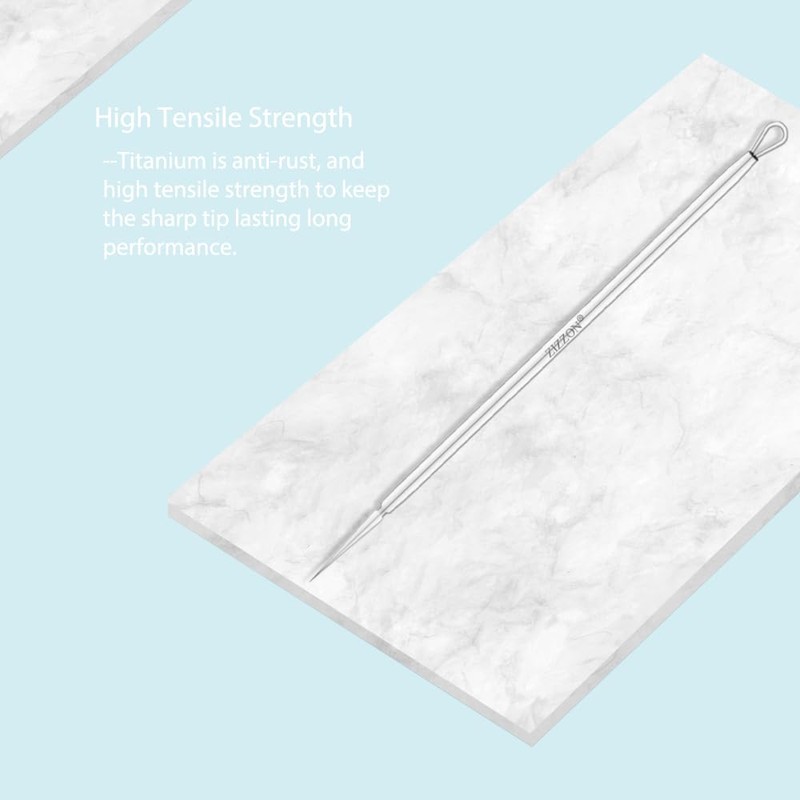 ZIZZON Titanium Lancet Needle Acne Blackhead Remover Pimple Extractor Popper