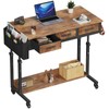 Rolling Standing Desk Adjustable Height with Drawers on Wheels, 40