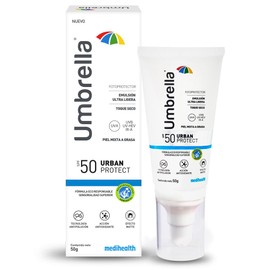 Umbrella Urban Protect SPF-50+ | Textura Ligera | Protector Solar Facial con Efecto Antipolución y Antioxidante | Piel Mixta a Grasa ó con Tendencia Acnéica | UVA/UVB, IR-A; UV-HEV | Water Proof | Tubo con 50gr