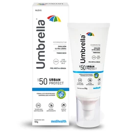 Umbrella Urban Protect SPF-50+ | Textura Ligera | Protector Solar Facial con Efecto Antipolución y Antioxidante | Piel Mixta a Grasa ó con Tendencia Acnéica | UVA/UVB, IR-A; UV-HEV | Water Proof | Tubo con 50gr