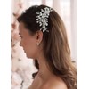 Bufenia Crystal Hair Comb Bridal Hair Accessories Silver for Bride