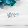 Turtle Rings Sterling Silver Moonstone Adjustable Rings Sea Turtle Jewellery
