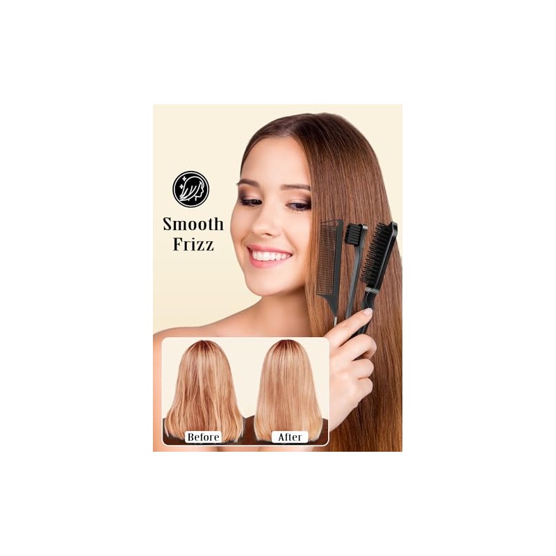 Slick Back Hair Brush & Hair Wax Stick Set for
