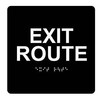 ADA EXIT Route Braille Sign, 6"x6", Double Sided VHB Tape