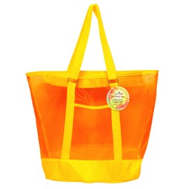 SunLily Sunshine Mesh Tote Bag, Yellow and Orange