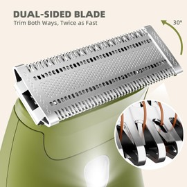 VIKICON Single Blade Electric Trimmer for Men & Women: Dual-Sided Safety Razor for Body, Face, Legs, Chest & Pubic Hair – Smooth Intimate Shaver, 5 Guide Combs, Travel&Daily Use, Gift for Him or Her