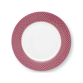 PIP STUDIO 51001296 Flower Festival Scallop Plate Dark Pink 26.5 cm (Pack of 1)