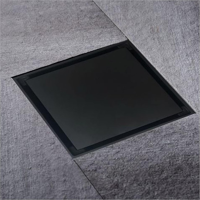 Matte Black Square Shower Drain, HIDROP SUS 304 Stainless Steel