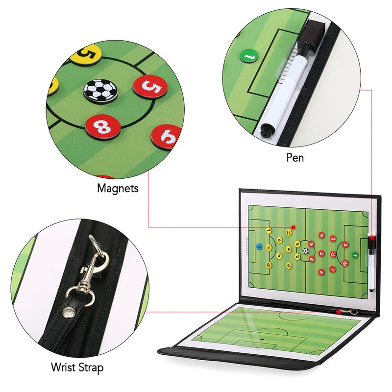 Foldable Football Soccer Magnetic Tactic Board Coaching Strategy Board with