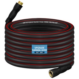 Garden Hose, 5/8"Heavy Duty Kink Resistant Water Hose, Flexible and Lightweight Rubber Hose with Swivel Grip Handle, Hose Male to Female Fittings for Outdoor Car Wash Lawn Yard (50ft)