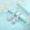 FJ Celtic Knot Dangle Drop Leverback Earrings 925 Sterling Silver