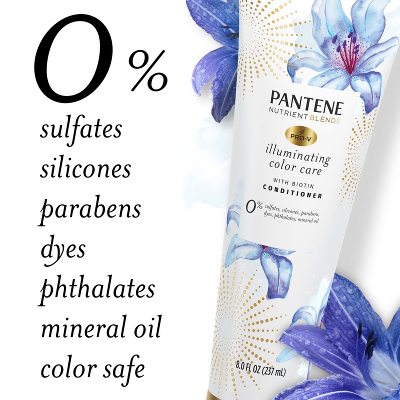 Pantene Sulfate Free Conditioner, Illuminating Hair Color with Biotin, Safe