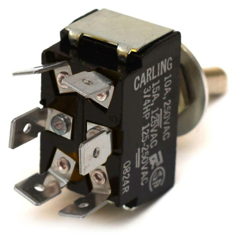 Carling On/Off/On Boat Toggle Switch | 6 Spade 10A 250VAC