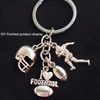 21-Piece Football Pendants DIY Keychain Set - Customizable with Interchangeable