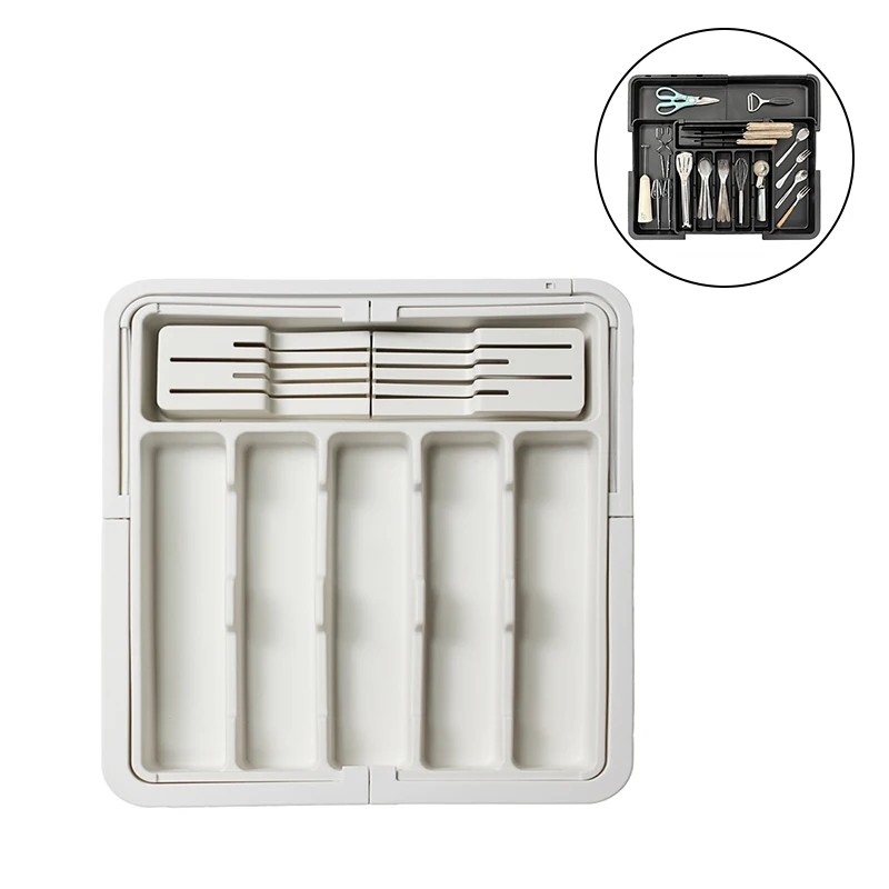 Expandable Silverware Organizer for Kitchen Drawers – 7-Compartment BPA-Free Cutlery