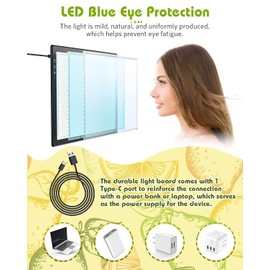 A4 Light Pad for Diamond Painting, Light Board, Tracing Light Box by Magnetic for Weeding Vinyl, Ultra-Thin Copy Board with 3 Adjustable Brightness for Drawing, Sketching, Animation