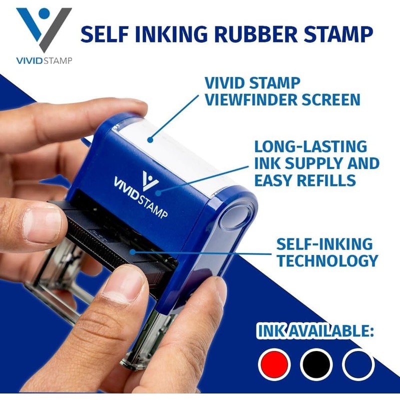 Received w/Border Self-Inking Office Rubber Stamp (Blue) - Medium