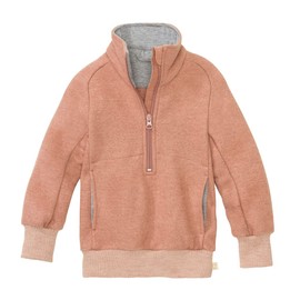 Disana Troyer Lightweight Sweater with Zip | 100% Organic Merino Wool GOTS, IVN Best | Baby Toddler Child Unisex | Made in Germany, rosé