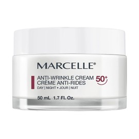 Marcelle Crema antiarrugas 50+, crema hidratante de ceramida reafirmante para piel madura, 1.7 onzas líquidas. Hidratación 24 horas, hidratante de día y noche con ceramidas, sin fragancia, hipoalergénica, piel sensible