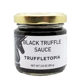 Truffletopia I Black Truffle Sauce I Made with Real Natural Black Truffles I Most Versatile Topping or Condiment, for Seasoning, Cooking & Baking I Gluten Free, Non-GMO, No MSG, Cholesterol Free, Sugar Free I 2.8 oz