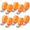 Pack of 10 lashing straps, lashing straps, 25 mm x 4 m, lashing straps with clamp locks, economical and applicable, complies with DIN EN 12195-2, for bicycles, trolleys and motorcycle suitcases