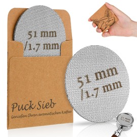 Puck Screen 51 mm, Puck Screen 51 Puck Sieve Mellbree Pack of 2 Sintered Coffee Filters for Espresso Coffee Portafilter Accessories 1.7 mm Thickness 150 μm Stainless Steel 316 Reusable Rustproof