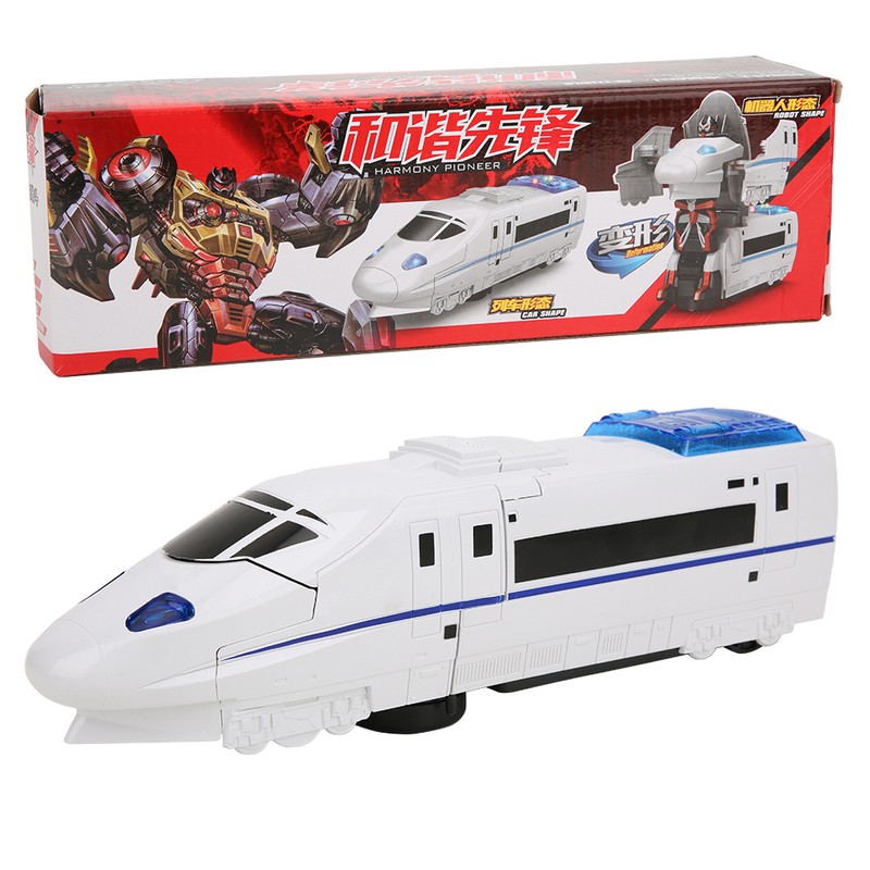 Children Simulation Universal Wheel Train Model Transform Educational Kid ToyWhite