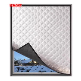 Elfzone Insulated Window Cover - Blackout Curtain, Soundproof Curtains, Oxford Cloth and Cotton Fiber Filled, Black Out Shades for Living Room Bedroom (Gray, 39*70in)