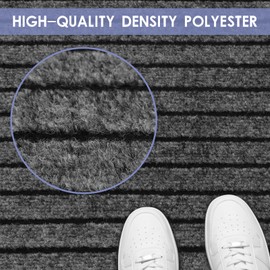 FREADEM Runner Rugs for Hallways, 2FT x 8FT Non Slip Kitchen Area Rug Entryway Runner Laundry Room Rug, 2-82 FT Indoor Outdoor Carpet Runners with Rubber Backing, Grey Stripe