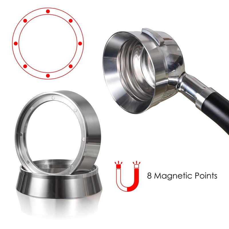 58mm Magnetic Dosing Funnel V2, MATOW Stainless Steel Espresso Dosing