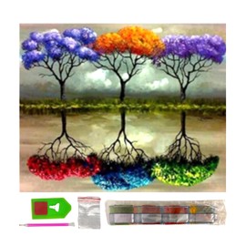 SusggO Diamond Painting Kit 40x30cm Complete Kit Accessories DiY 5D Cross Stitch Embroidery Craft Home Decor (Trees)