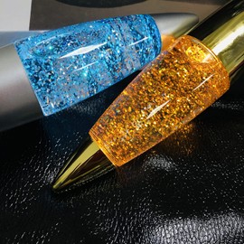 Riaxuebiy Classic LED Lava Lamp USB Rocket Sparkling Lamp Multicolor Changing Glitter Night Light Bedroom Christmas Decor (Gold+Silver)