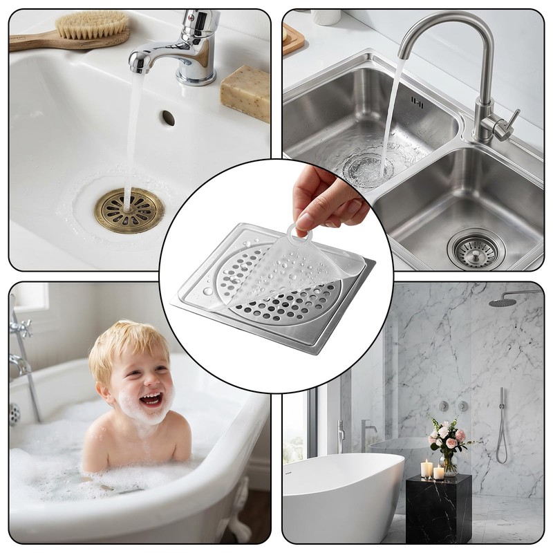 4pcs Drain Covers for Bugs Silicone Shower Drain Stopper Cover