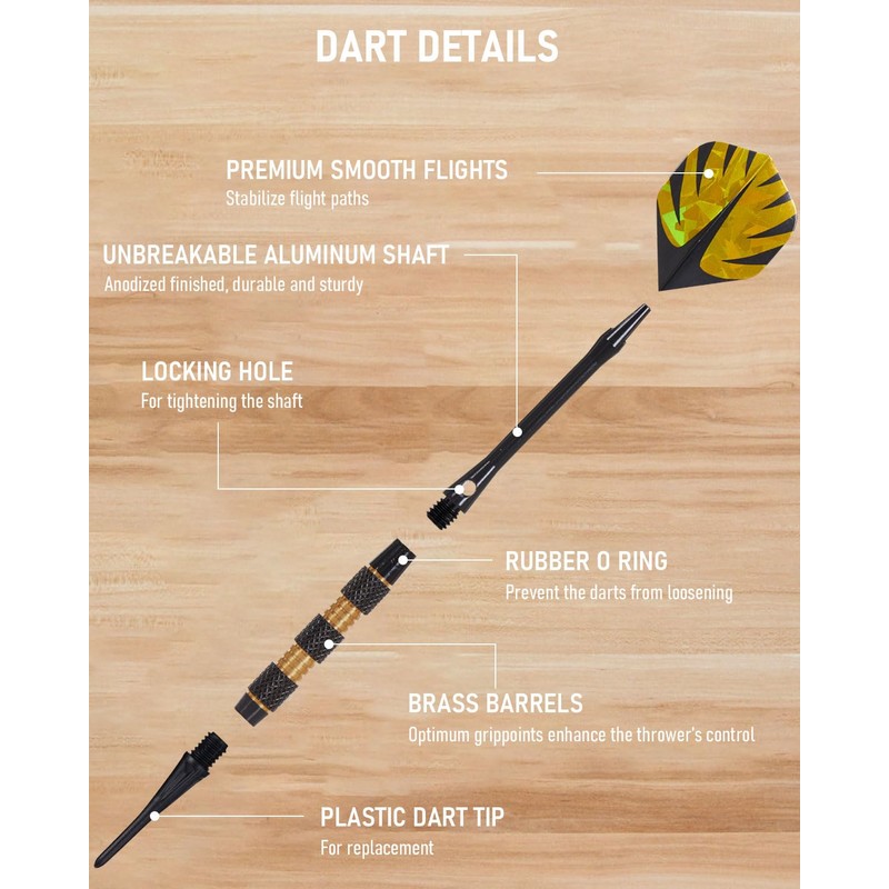 Yirinatek Precision Darts with Storage Box, 6 High-Quality Darts with