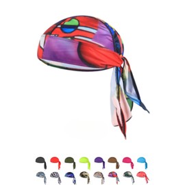 TERTIS Tartis Doorag Bandana Cap, Hip Hop, Dance, Costume, Inner Cap, Water Absorbent, Quick Drying, Sweatproof, Skull Cap, Turban, Unisex (Art Colorful)