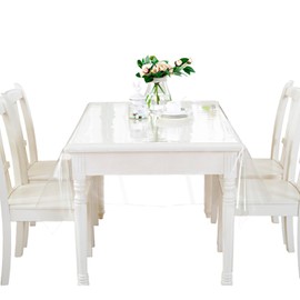 Sporgo Tablecloth Transparent Table Film, 140 x 220 cm Waterproof Transparent Washable Tablecloths, 0.13 mm PVC Crystal Clear Film Square Tablecloth Greaseproof Table Protector Table Film Suitable for