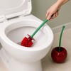 Cherry Toilet Brush Set for Bathroom - Long Handle Soft