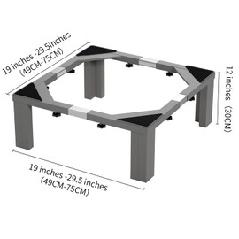 Zsytbyyds Heavy Duty Stainless Steel Laundry Pedestal - 12" Height Universal Washer & Dryer Stand for Front Load Machines, Ice Maker, Samsung/LG - Durable Appliance Base with Non-Slip Feet