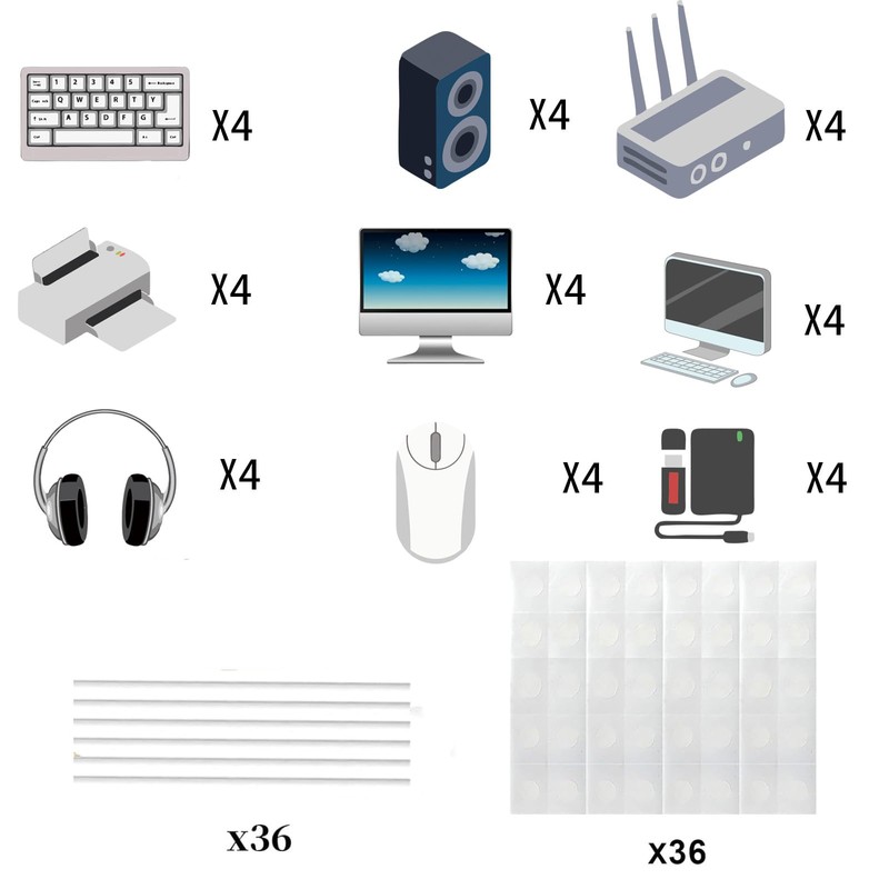 WINPOGEE 36pcs Intelligence Computer Theme Cupcake Topper Decorations Boy Girl